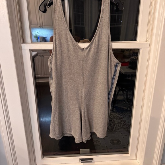 Free People Get Set Track Romper gray blue side straps & snaps size Small - Picture 4 of 14